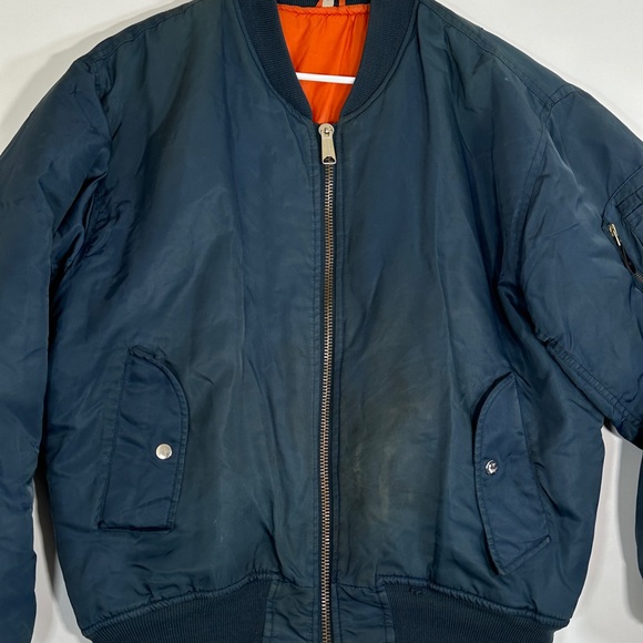 Vintage Harry Fox Intermediate Flyer USAF Satin Reversible Jacket MA-1 Mens Sz L - Picture 3 of 13